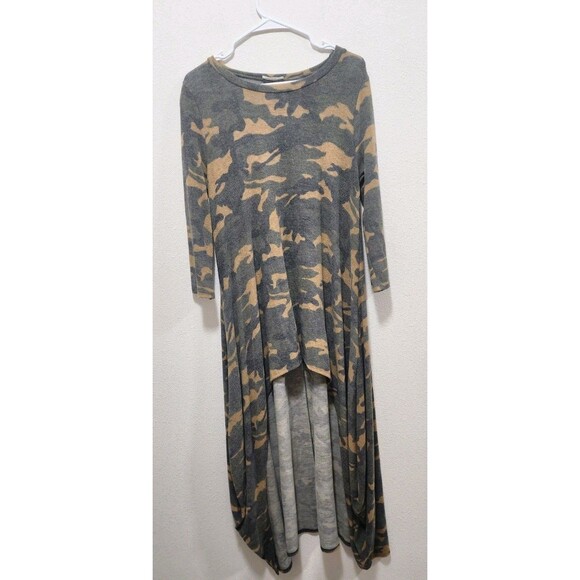 Myesper Apparel Designer  Oversize High/Low Sweater Tunic  Top  Camo  Sz XXL - Picture 1 of 4